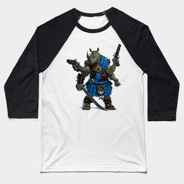 Rhino Gunner Baseball T-Shirt by nikitanv